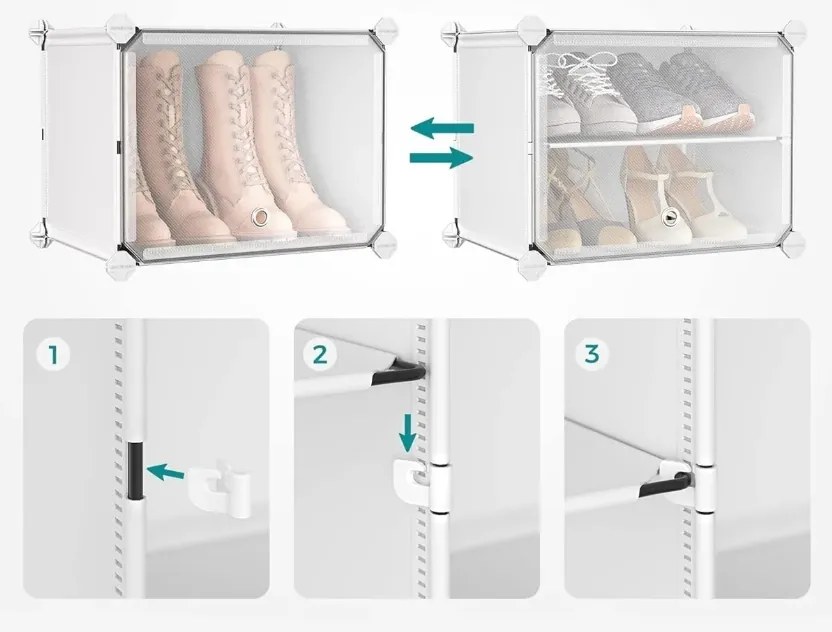 Pantofar modular AGMO 83x125 cm, alb