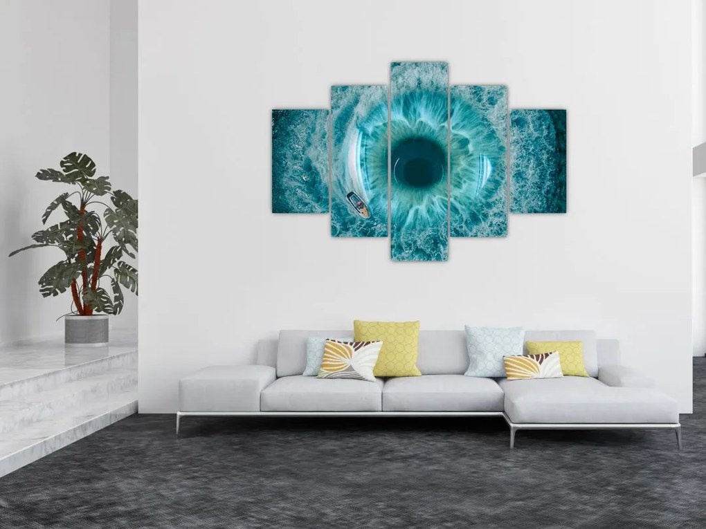 Tablou marea cu barca (150x105 cm)