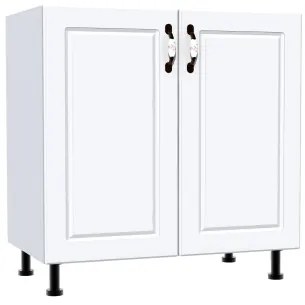 Corp inferior cu 2 usi 80 cm Zebra, Alba/MDF Alb Lucios, fara blat 80 x 82 x 50