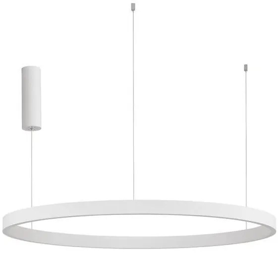 Lustra LED design circular cu iluminat sus si jos ELOWEN alb, diametru 98cm