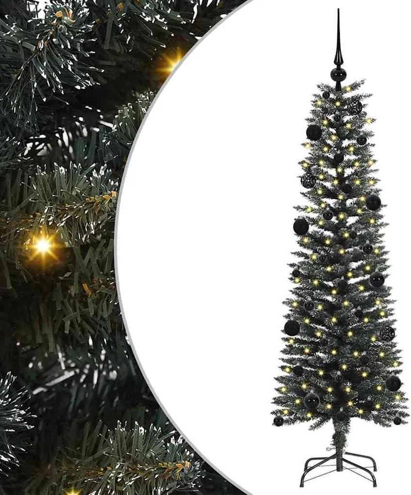 vidaXL Brad de Crăciun artificial Verde 150 cm PVC și Plastic și Oțel