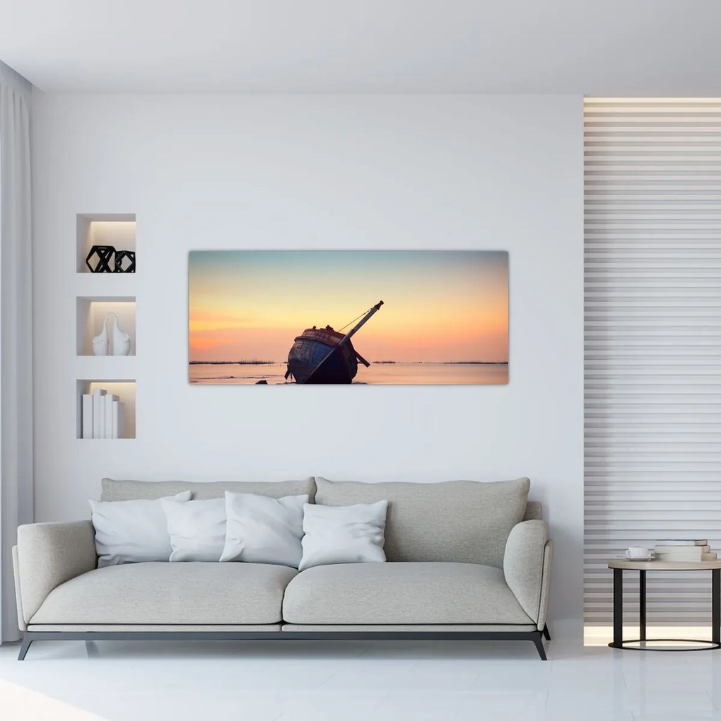 Tablou - Nava naufragiată (120x50 cm)