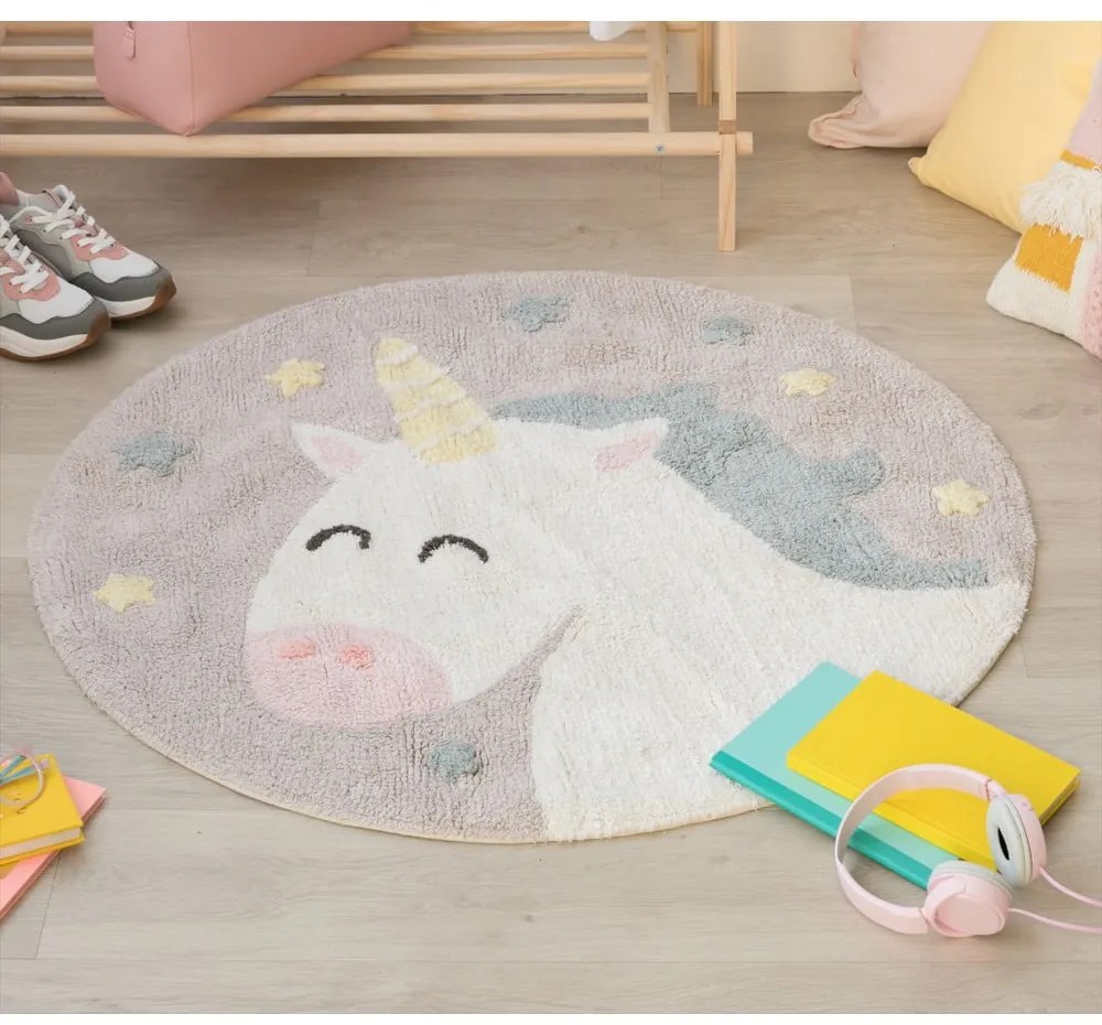 Covor pentru copii lavabil/țesut manual din bumbac ø100 cm Believe in Yourself – Lorena Canals