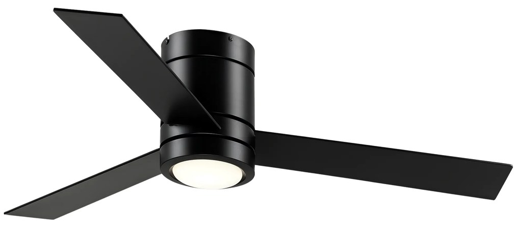 HOMCOM Ventilator de tavan 2 în 1 cu lumina LED 3 viteze silentios - telecomandă - diametru 112 cm, negru | Aosom Romania