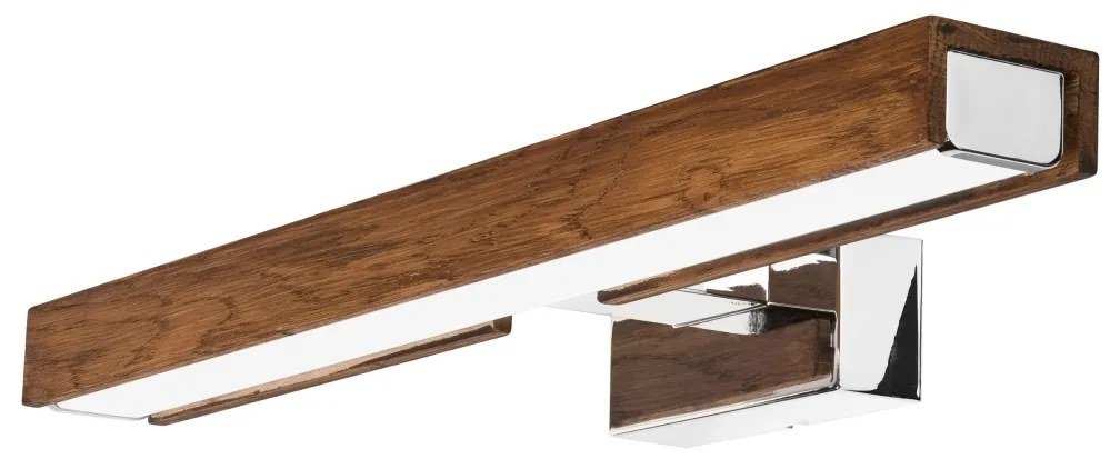 Aplică LED pentru oglindă de baie Brilagi WOODY MIRROR LED/8W/230V IP44 stejar/crom