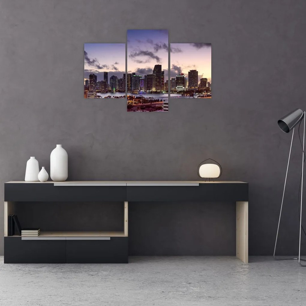 Tablou cu - metropolă cu zgârăie nori (90x60 cm)