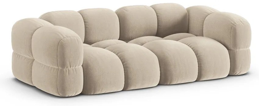 Canapea bej cu tapițerie din catifea 250 cm Loretto – Cosmopolitan Design
