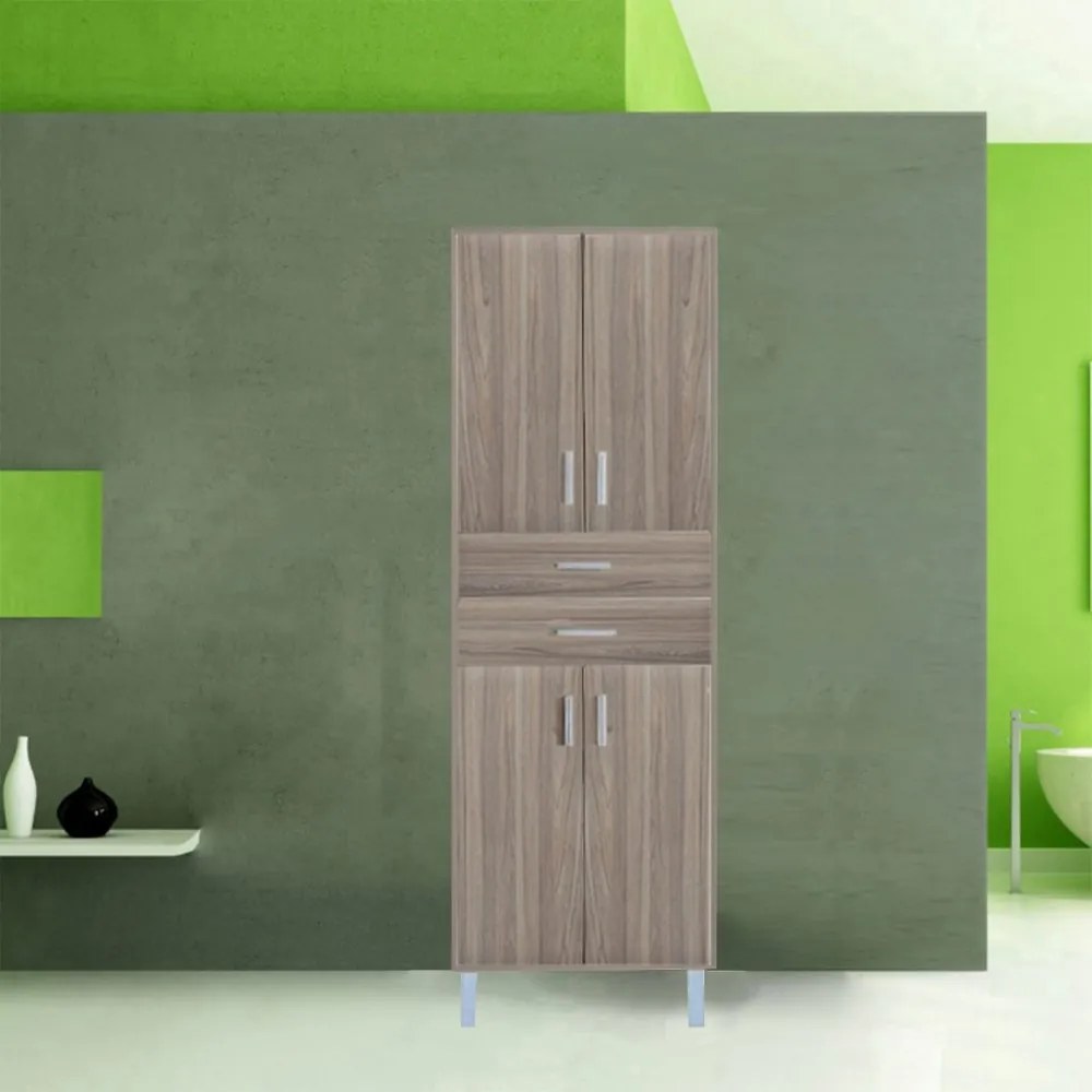 Dulap înalt Nerva 60 cu 4 uși, 2 sertare, ulm rauna