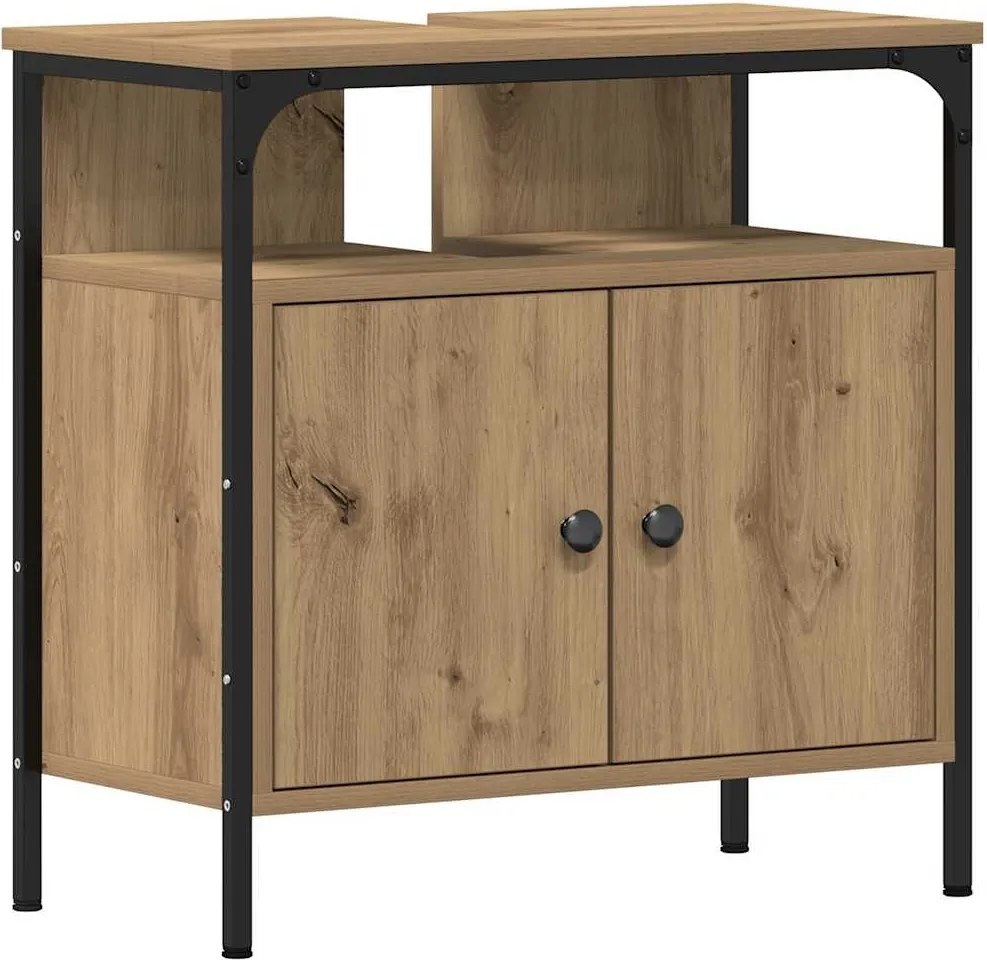 vidaXL Dulap pentru chiuveta de baie Stejar Artisan lemn prelucrat