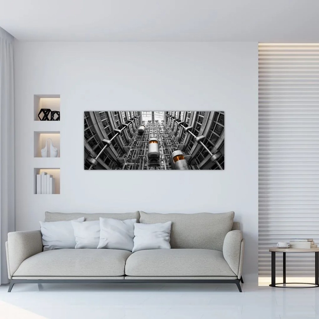Tablou cu lift în clădire (120x50 cm)