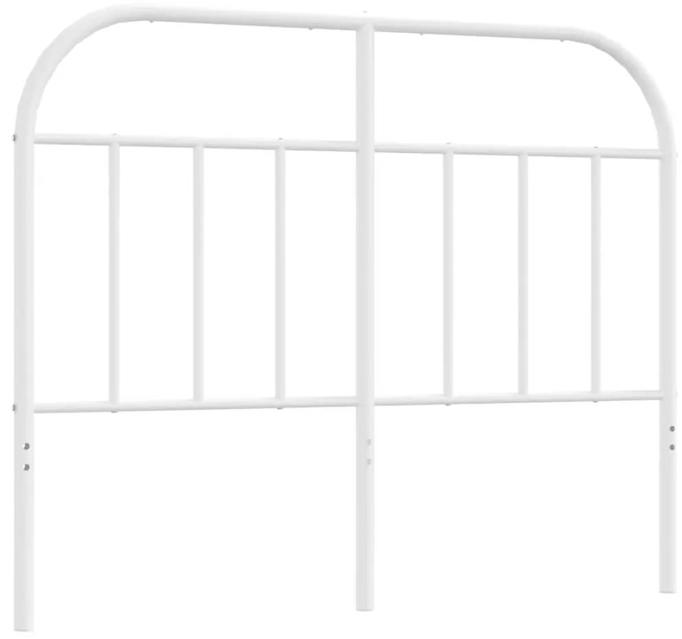 353715 vidaXL Tăblie de pat metalică, alb, 120 cm