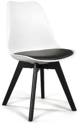 Scaune de sufragerie 4buc alb-negru stil scandinav Dark-Basic
