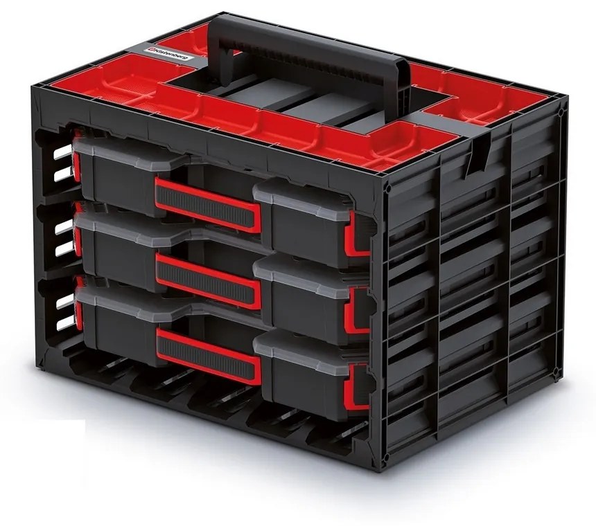 Dulap cu 3 cutii organizatoare 41,5 x 29 x 29 cm, negru