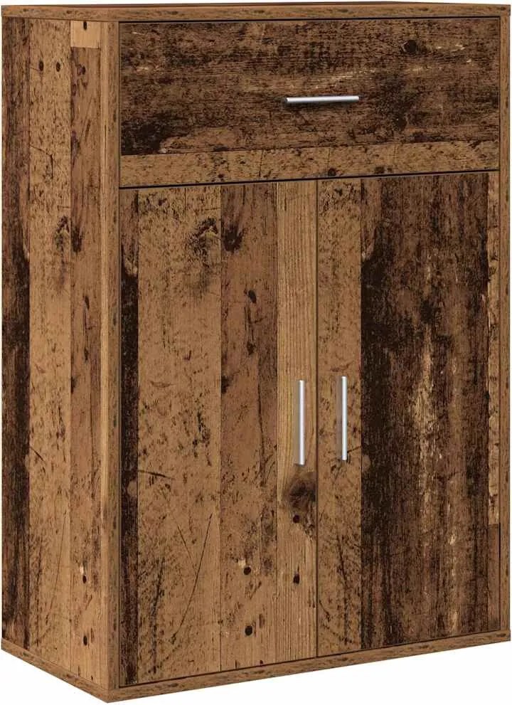 vidaXL Bufet cu sertar Lemn vechi 60 x 30 x 84 cm Lemn compozit