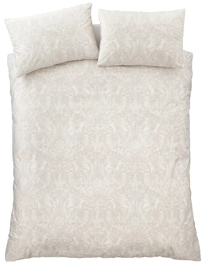 Lenjerie de pat bej din catifea pentru pat dublu 200x200 cm Bridgerton Regal Birds – Catherine Lansfield