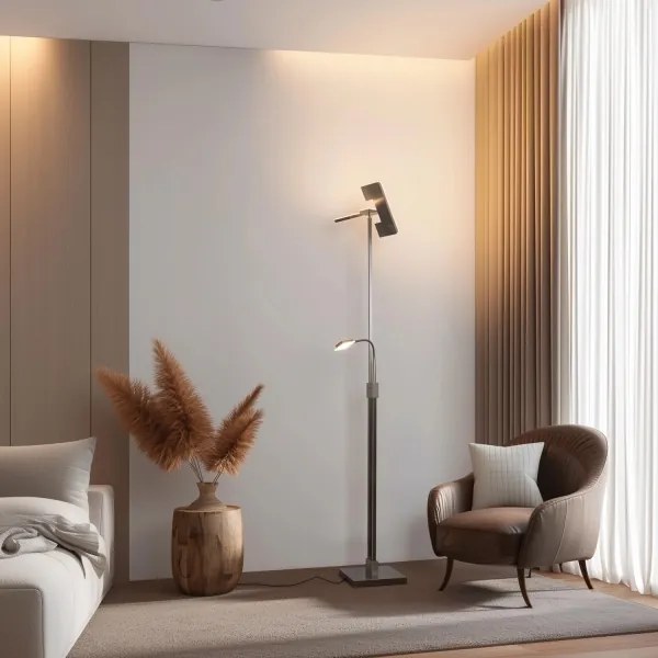 Lampadar LED dimabil Eglo 33182 SOLANO 1xLED/26W/230V+1xLED/3,2W crom