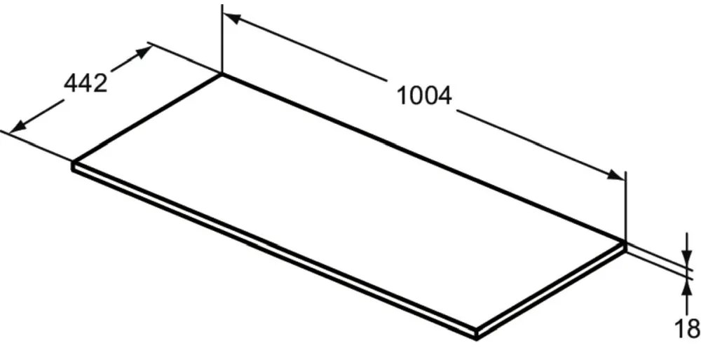 Blat pentru mobilier baie Ideal Standard Connect Air 100 cm, gri deschis lucios 1000 mm