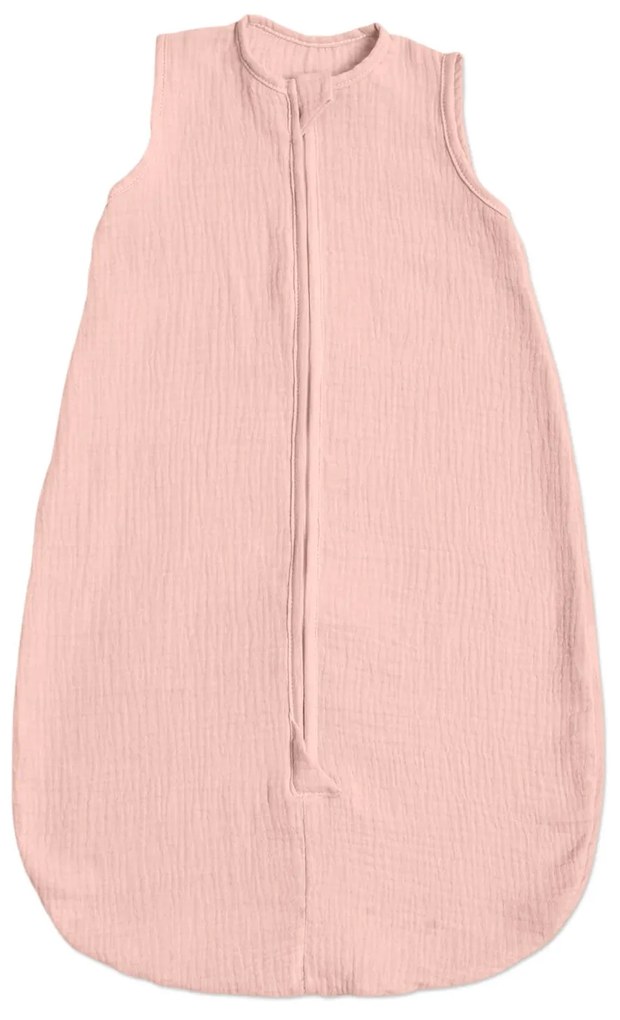 Sac de dormit de vara pentru copii din muselina dubla 0-6 luni Kidizi old rosa, bumbac 100%, 0.3 tog