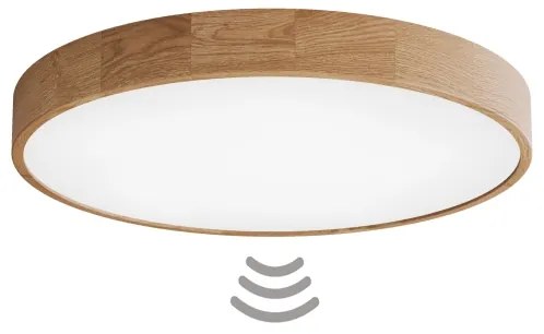 Plafonieră cu senzor CLEO, 6x E27, 24W, 230V, Ø 80 cm, stejar