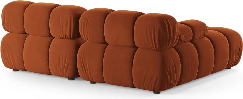 Coltar modular stanga 3 locuri, Bellis-51, Micadoni Home, 188x155x70 cm, catifea, teracota