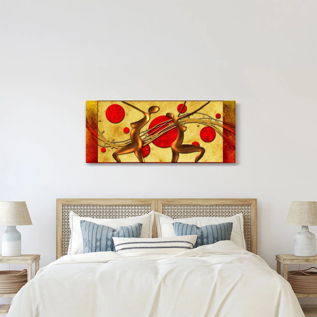 Tablou abstract cu două femei (120x50 cm)