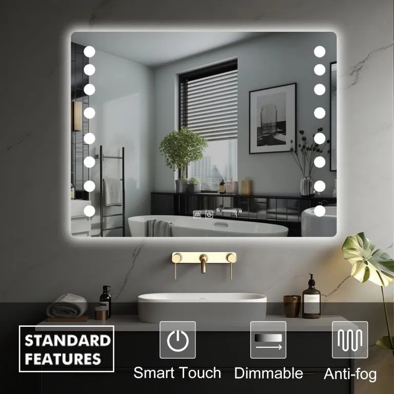 Oglindă de baie IREDA LED cu iluminare, 70 x 50 cm