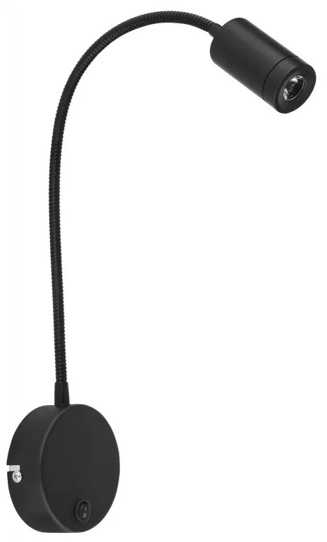 Aplica cu reader LED brat flexibil MILLY negru