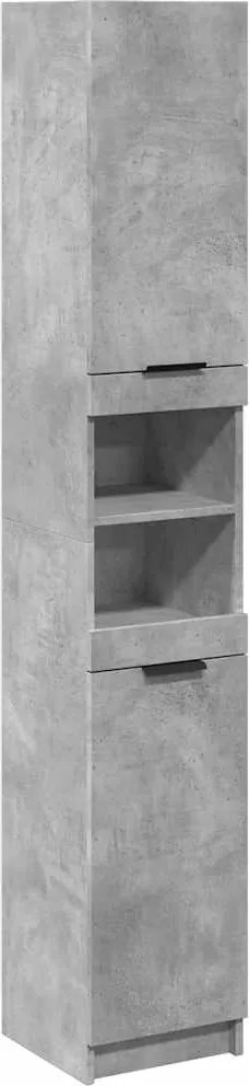 vidaXL Dulap de baie, gri beton, 32x34x188,5 cm, lemn compozit