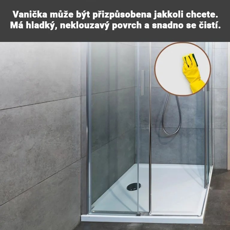 Aquamarin Cuvă de duș dreptunghiulară, 101 x 70 cm