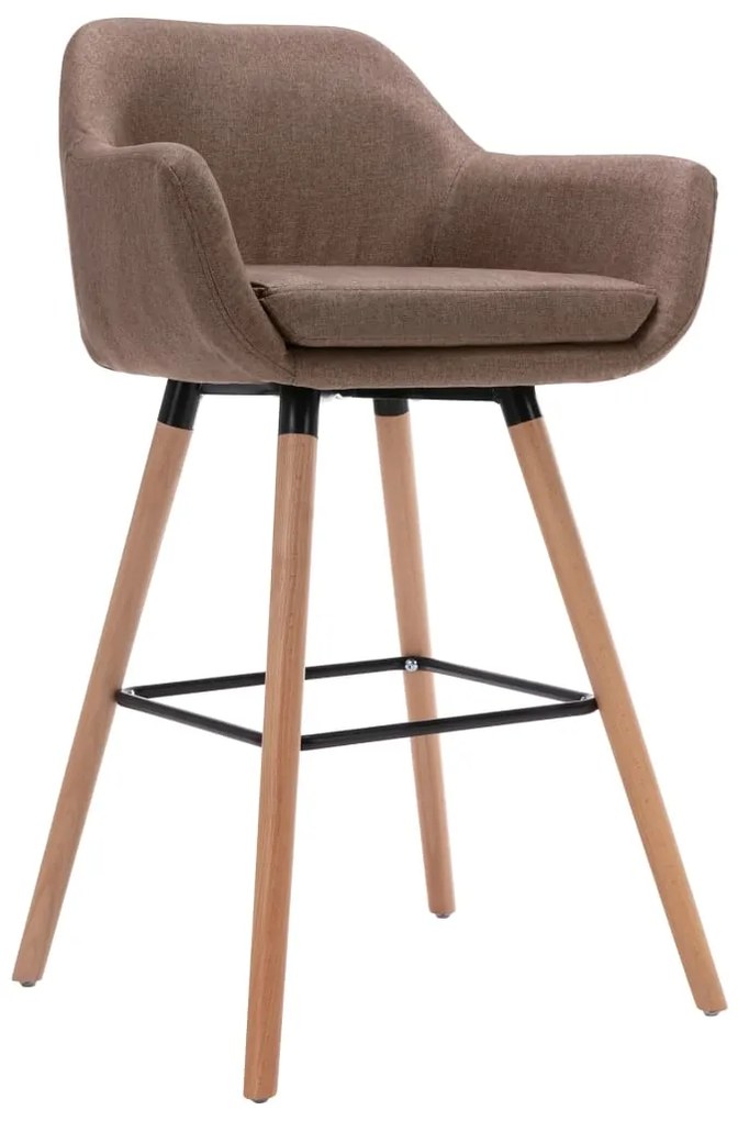 249570 vidaXL Scaun de bar cu cotiere, gri taupe, material textil