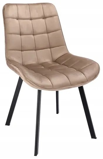Scaun bucatarie/living, Jumi, Adoro, catifea, metal, bej, 52x62x85 cm