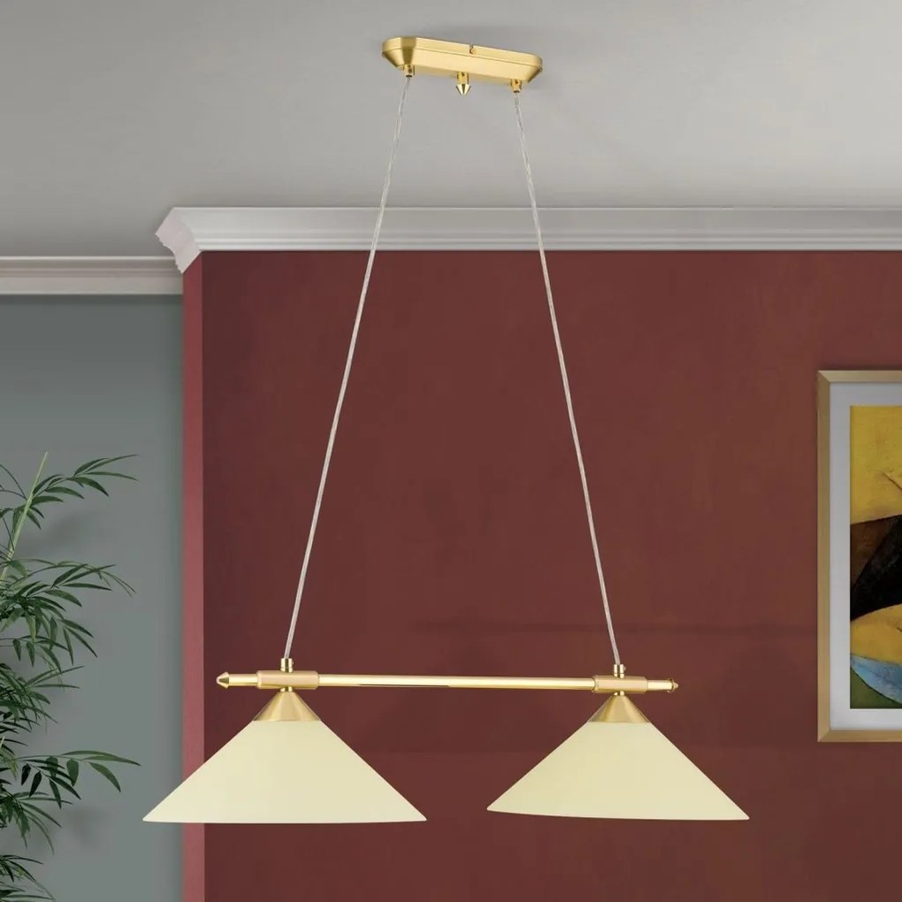 Lustra, Pendul realizat manual ARTDESIGN 2L, alama mat/ champagne