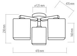 Lustră aplicată NADIA 3xE27/60W/230V