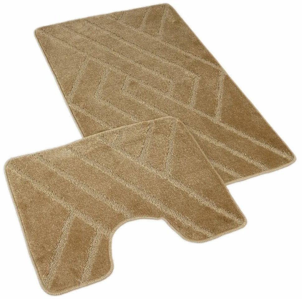 Set de covorașe de baie Kvalitex Parchet bej, 60 x 100 cm, 60 x 50 cm