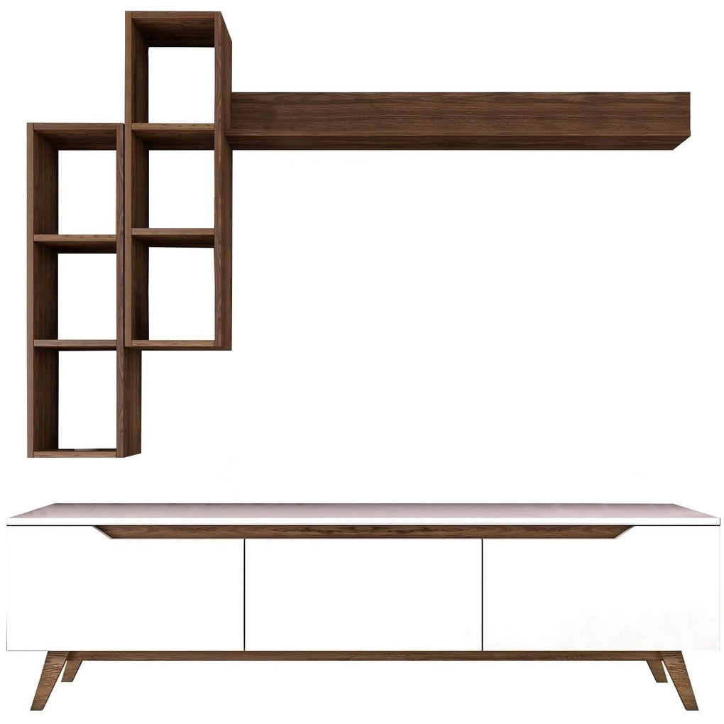 Mobilier living Mitevu 10 (alb + Nuc) . 1095672