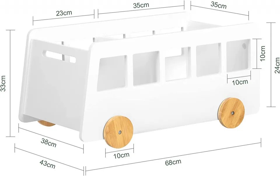 LAA2 - Lada jucarii, 68x43x33 cm, cufar depozitare, camera copii - Alb