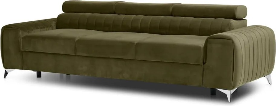 Canapea kaki extensibilă cu tapițerie din catifea 261 cm Laurence – ELTAP