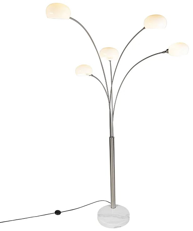 Lampă de podea de design din oțel cu 5 lumini - Sixties Marmo