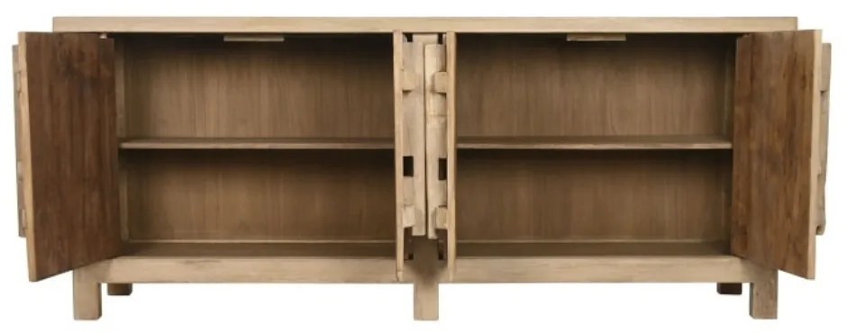 Bufet din lemn masiv reciclat, sculptat manual, Ervino