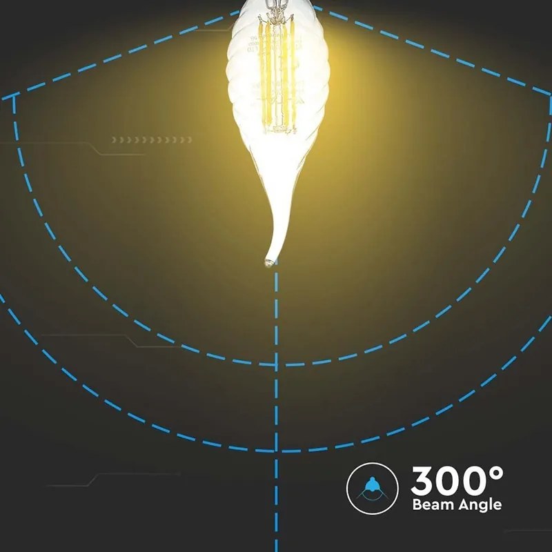 Bec e14 cu filament led 4w 6500k model spirala
