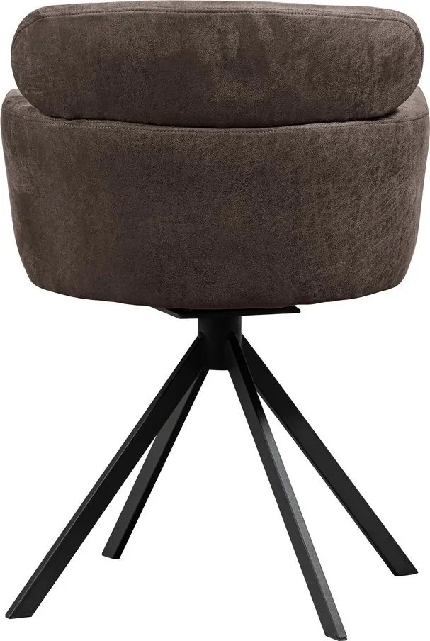 Scaun de dining maro închis cu cotiere tapițat Fenne – WOOOD