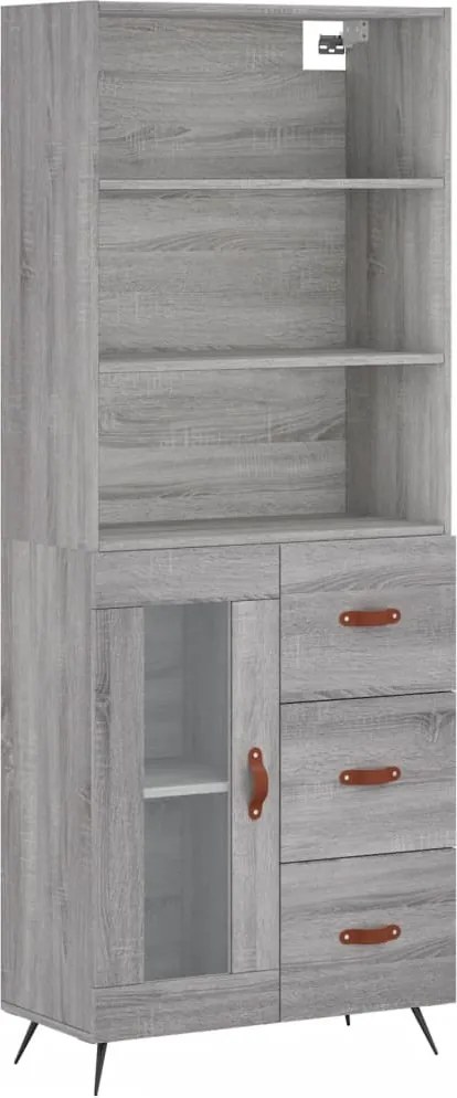vidaXL Dulap înalt, gri sonoma, 69,5x34x180 cm, lemn compozit