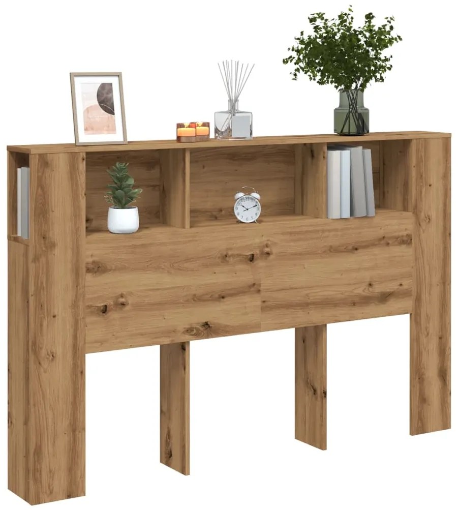 vidaXL Tăblie pat dulap stejar artizanal 160x18,5x103,5 cm lemn