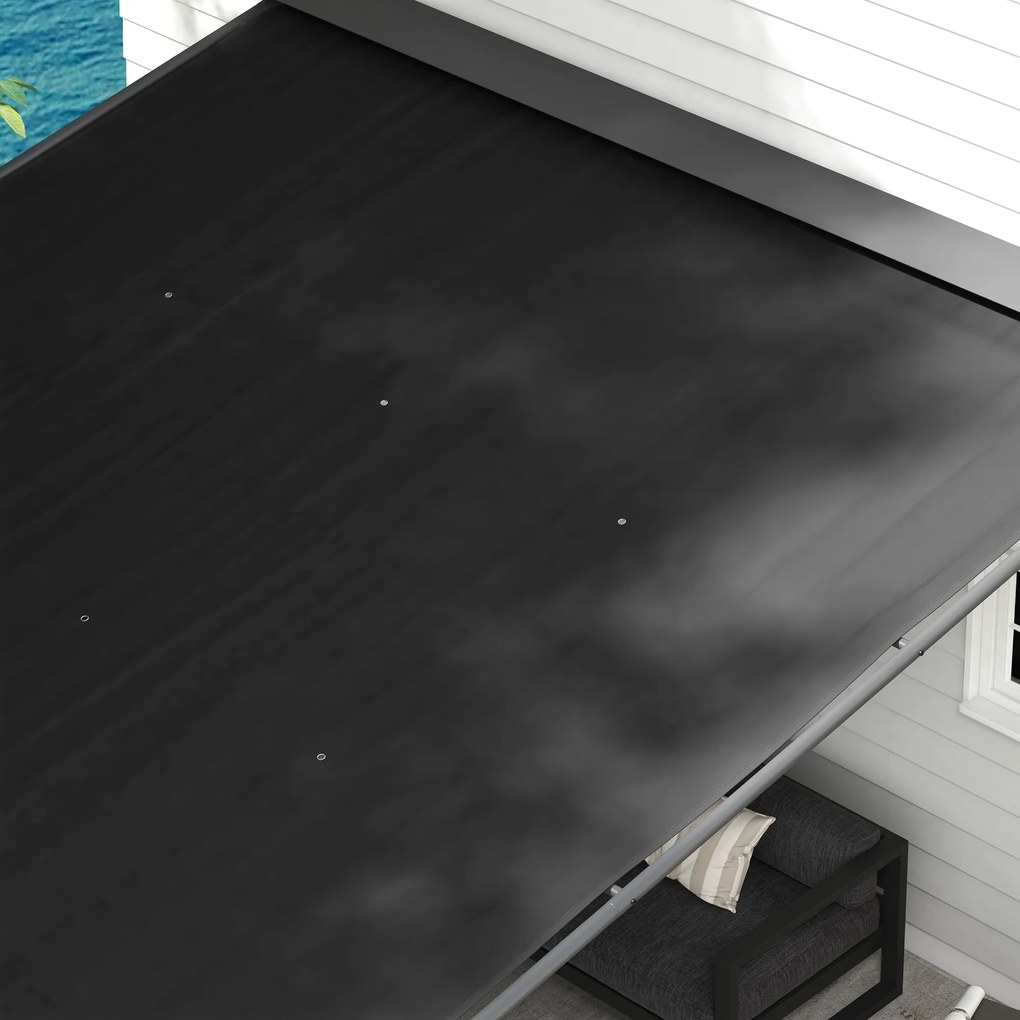 Outsunny Pergola Inclinata de 3 x 4m cu Copertina Retractabila