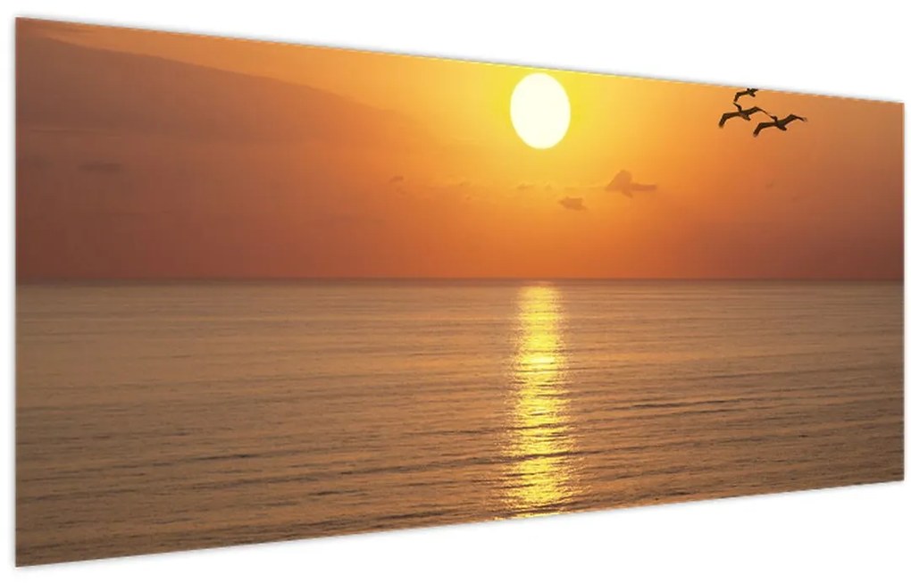Tablou - Apus de soare peste ocean (120x50 cm)
