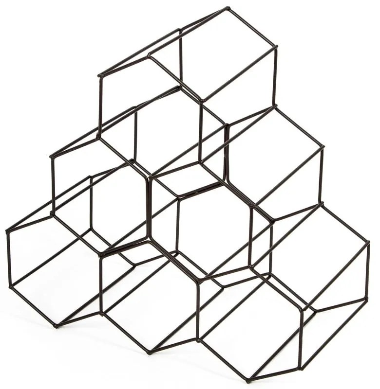 Suport metalic pentru sticle de vin Compactor, negru