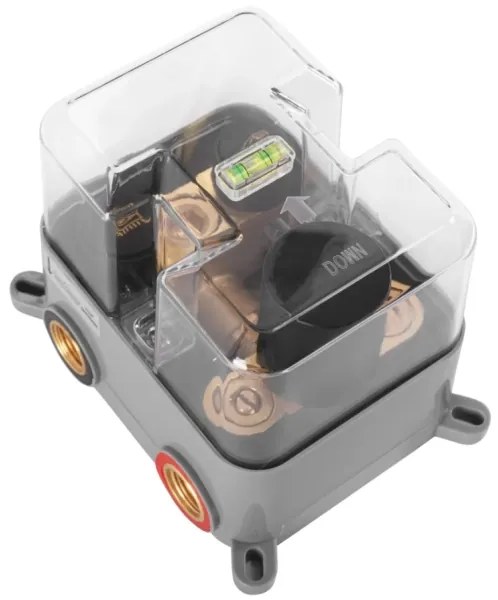 REA-P8551 - Set de duș LUNGO cu baterie termostatată încastrată, auriu periat