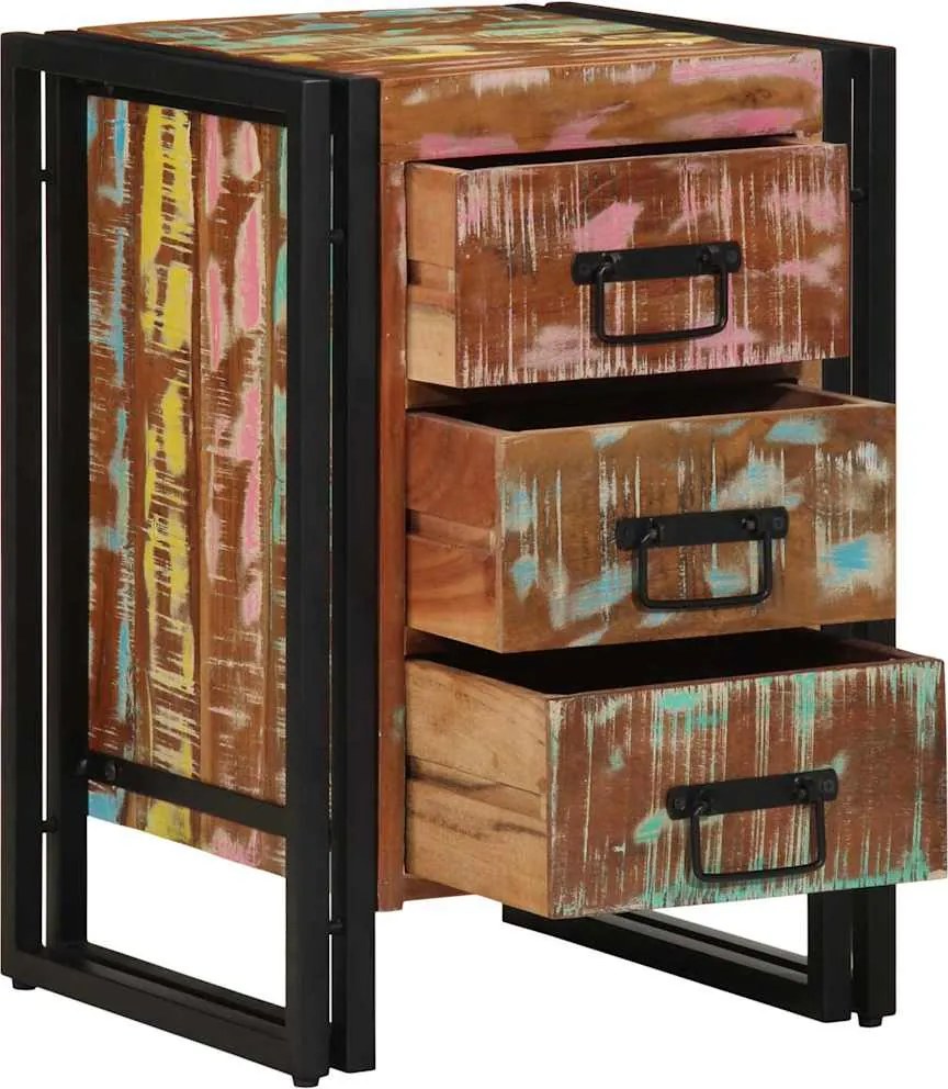 vidaXL Dulap de noapte cu sertar 40 x 40 x 59 cm Lemn recuperat masiv
