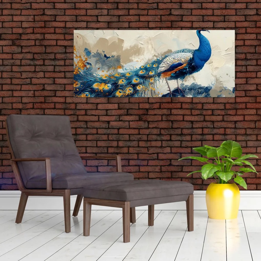 Tablou - Peacock, pictură (120x50 cm)