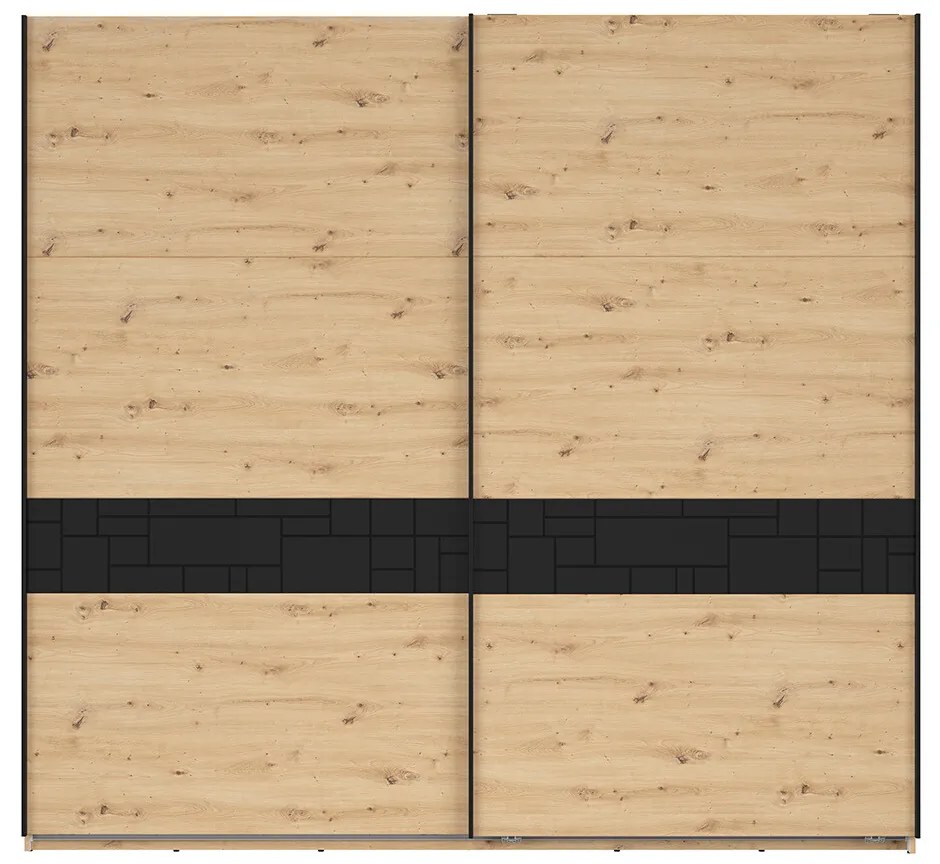 Dulap de haine Pont SZF/240 (Stejar artisan + Negru mat). 1063046